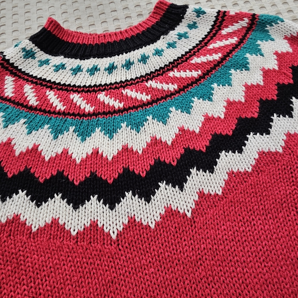 Vinyage Nuovo Industriale Fair Isle Geometric Pattern Sweater Womens Size Medium - Picture 2 of 8